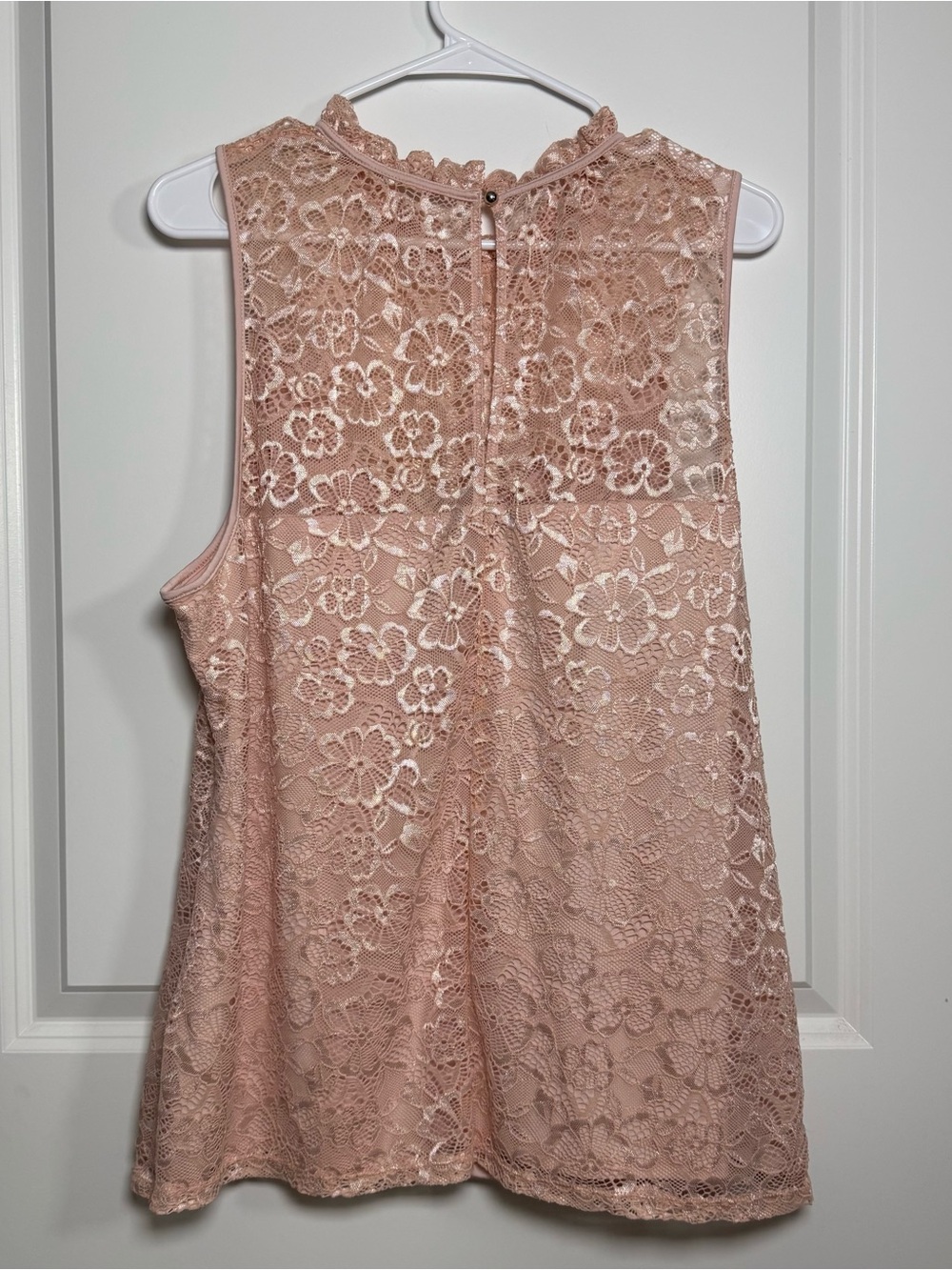 NWT WHBM White House Black Market Sepia Rose Lace Sleeveless Blouse Top XL - Picture 3 of 7